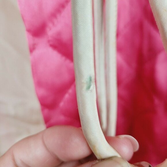 Vintage Textron 1940's Quilted Satin Jacket Barbie Pink Lined Art Deco READ - Picture 12 of 12